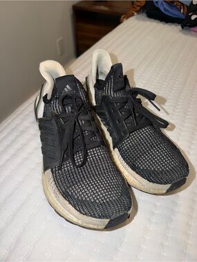 adidas Black and Cream Knit Sneakers